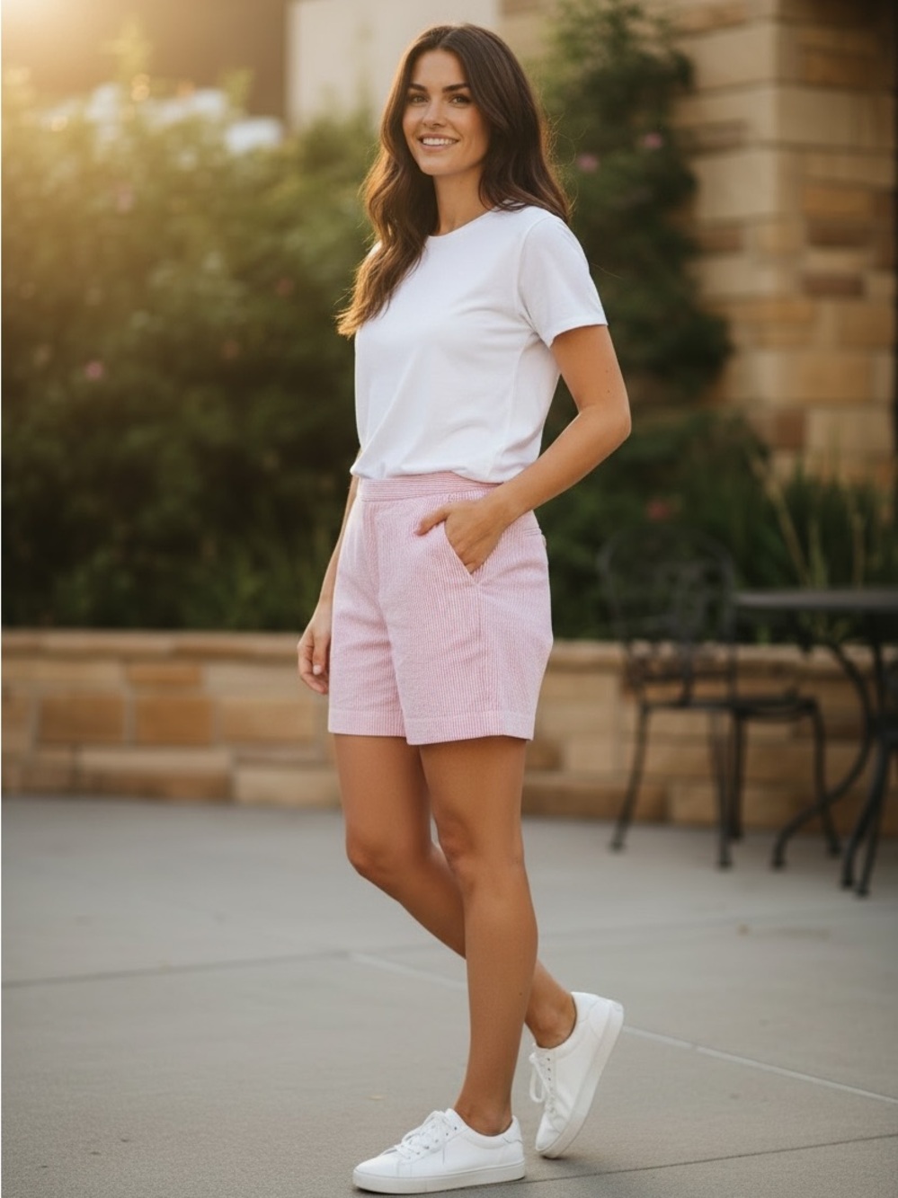 Brooks Brothers Pink Seersucker Women’s Shorts